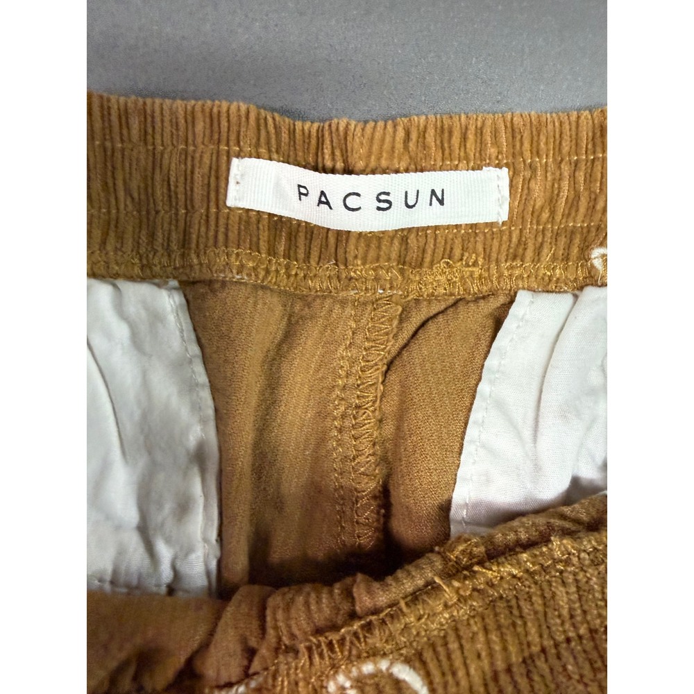 PacSun Mens‎ Slim Corduroy Yin Yang Mushroom Pants Brown Small boho goth whimsy